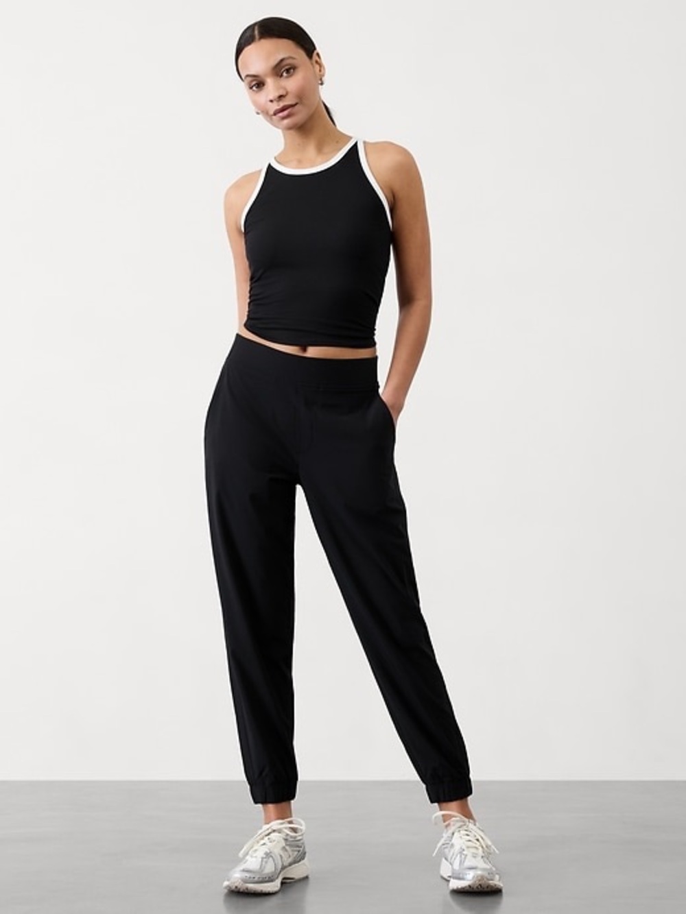 Athleta Navy Blue Women's Brooklyn Joggers with Tapered Cuff